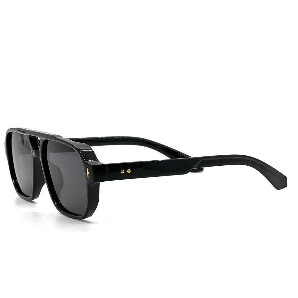Stylish Oversized Black Aviator Sunglasses‎ Women Grey Lenses Luxury Chic Lentes